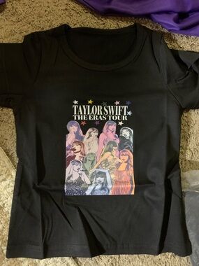 Taylor Swift Black Multi-Color Eras Tour Collage Tee
